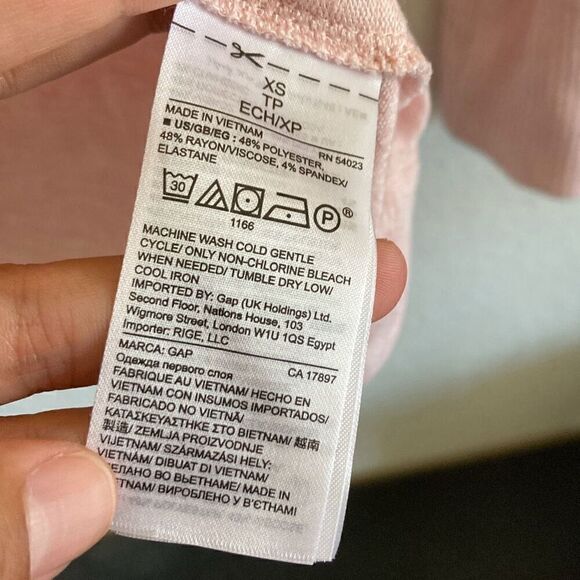 Gap Pale Pink Long Sleeve Shirt size XS - Picture 4 of 5